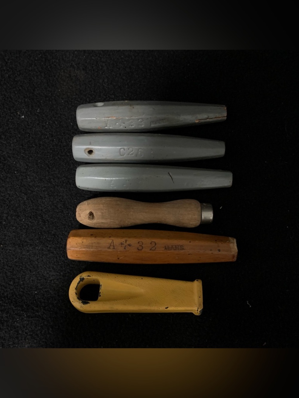 🛠️Vintage File Handle & Tool Handle Lot (6 pc) Machinist/Workshop Collection